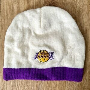 Lakers // White and Purple Knit Hat